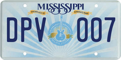 MS license plate DPV007