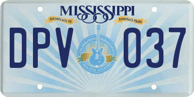 MS license plate DPV037
