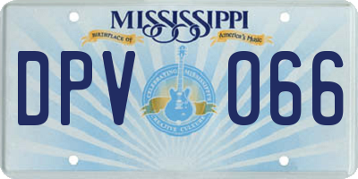 MS license plate DPV066