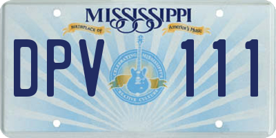 MS license plate DPV111