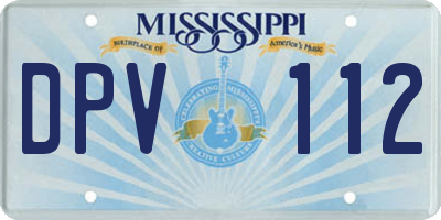 MS license plate DPV112