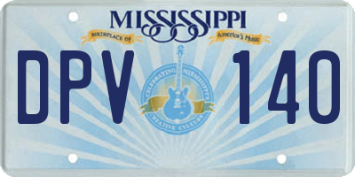 MS license plate DPV140