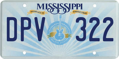 MS license plate DPV322