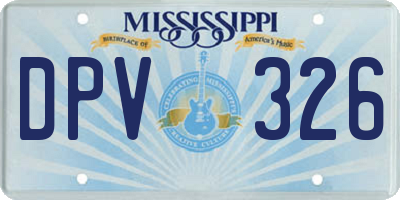 MS license plate DPV326