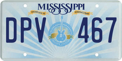 MS license plate DPV467