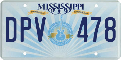 MS license plate DPV478