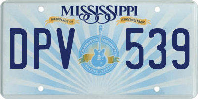MS license plate DPV539