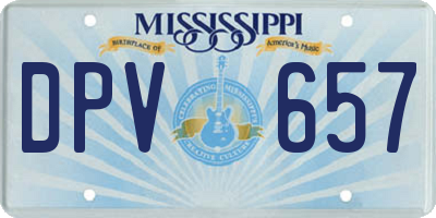 MS license plate DPV657