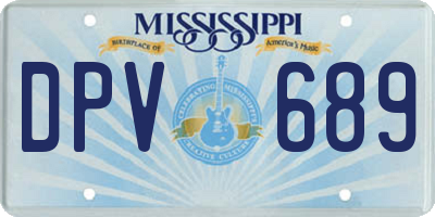 MS license plate DPV689