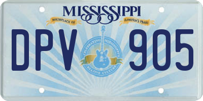 MS license plate DPV905