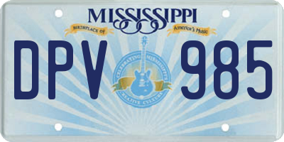 MS license plate DPV985