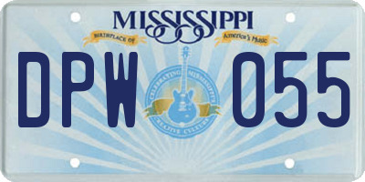 MS license plate DPW055