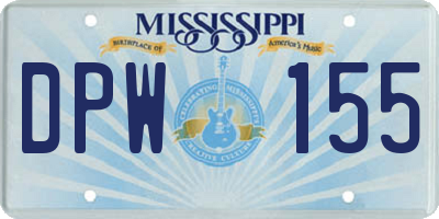 MS license plate DPW155