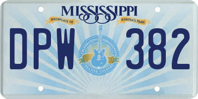 MS license plate DPW382