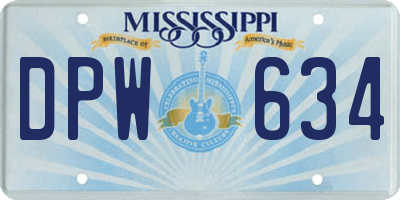 MS license plate DPW634