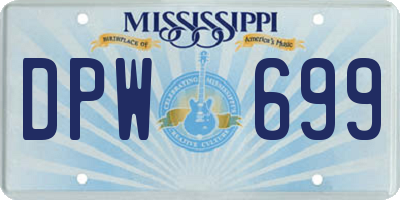 MS license plate DPW699