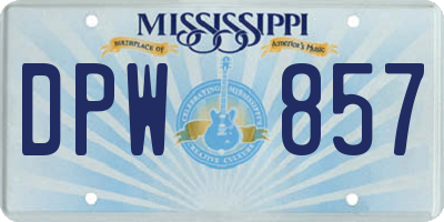 MS license plate DPW857