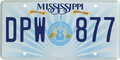 MS license plate DPW877