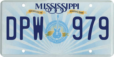 MS license plate DPW979