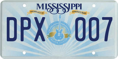 MS license plate DPX007