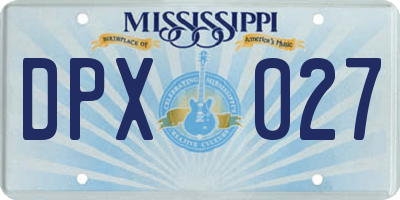 MS license plate DPX027
