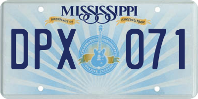 MS license plate DPX071