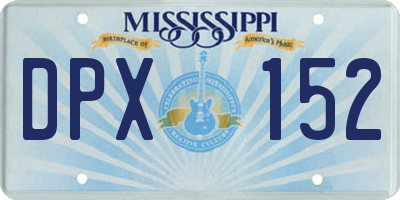 MS license plate DPX152