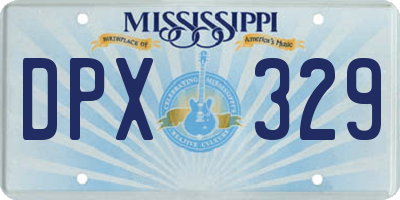 MS license plate DPX329