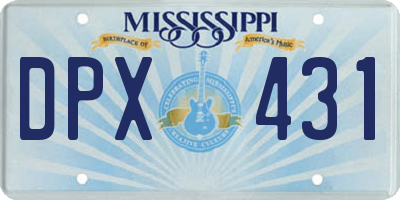 MS license plate DPX431