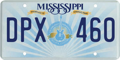 MS license plate DPX460
