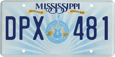 MS license plate DPX481