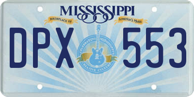 MS license plate DPX553