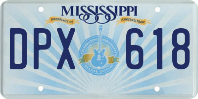 MS license plate DPX618