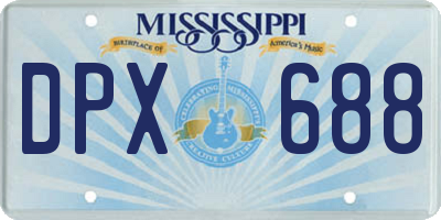 MS license plate DPX688