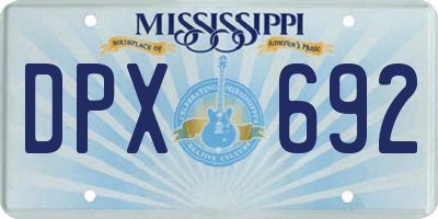 MS license plate DPX692