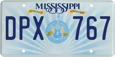 MS license plate DPX767