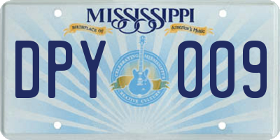 MS license plate DPY009