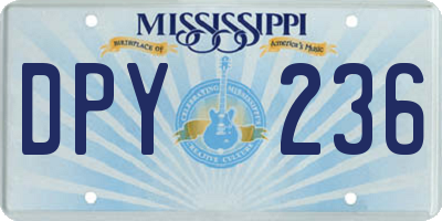 MS license plate DPY236
