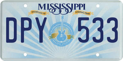 MS license plate DPY533