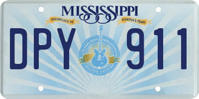 MS license plate DPY911