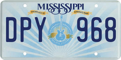 MS license plate DPY968