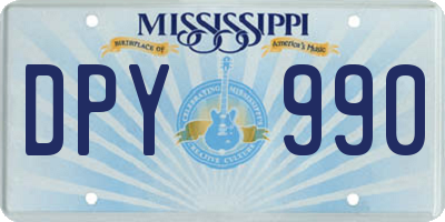 MS license plate DPY990