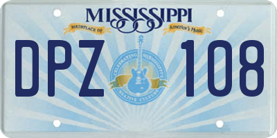 MS license plate DPZ108