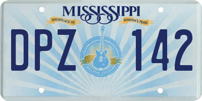 MS license plate DPZ142
