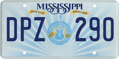 MS license plate DPZ290