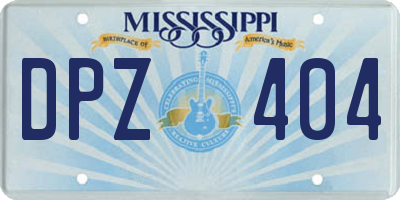 MS license plate DPZ404
