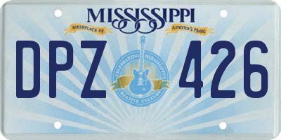 MS license plate DPZ426