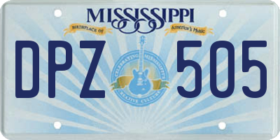 MS license plate DPZ505