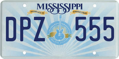 MS license plate DPZ555