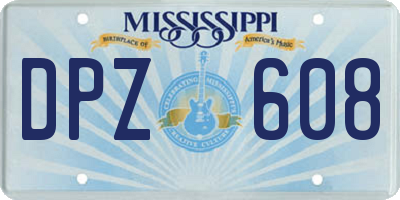 MS license plate DPZ608